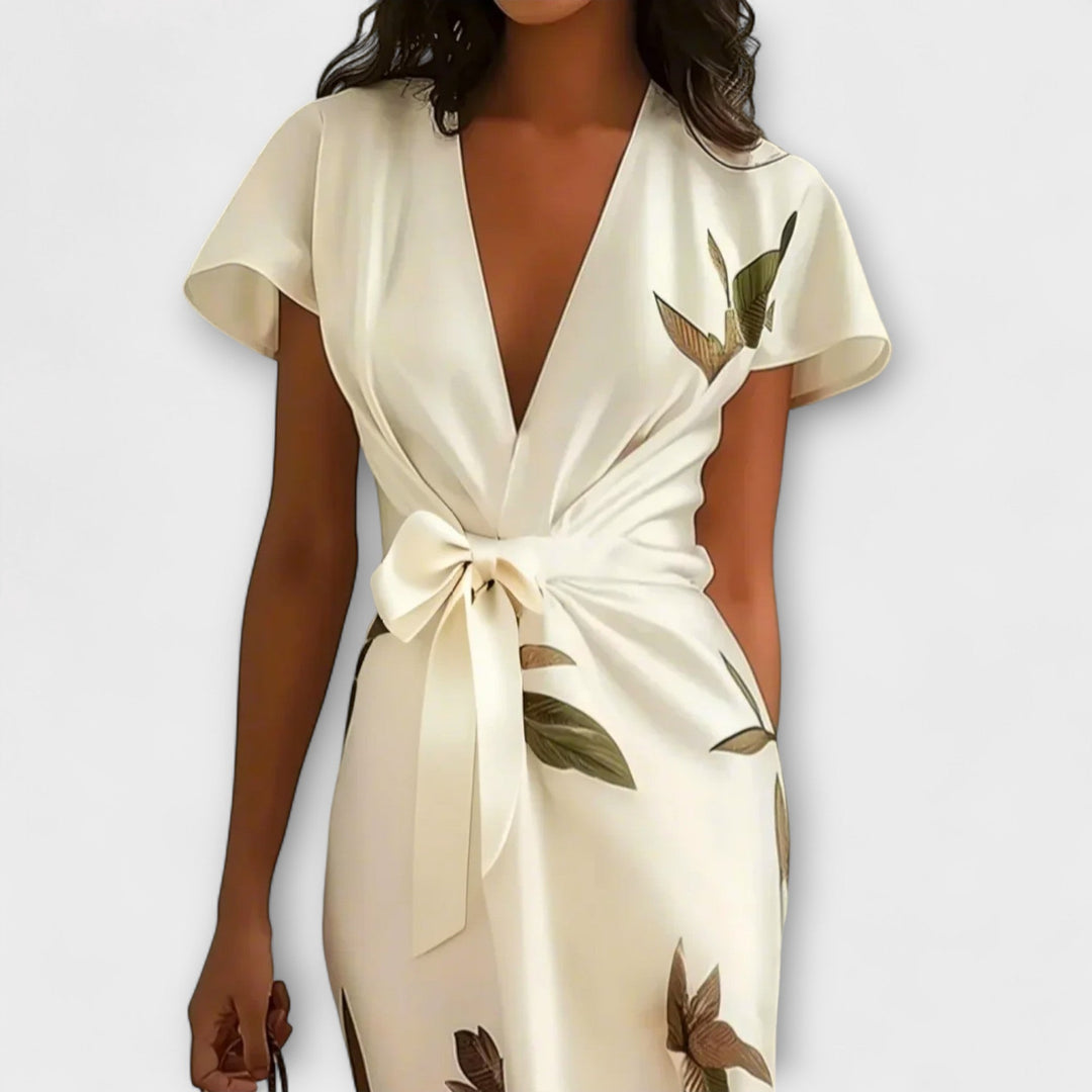 Elegant Satin Wrap Dress