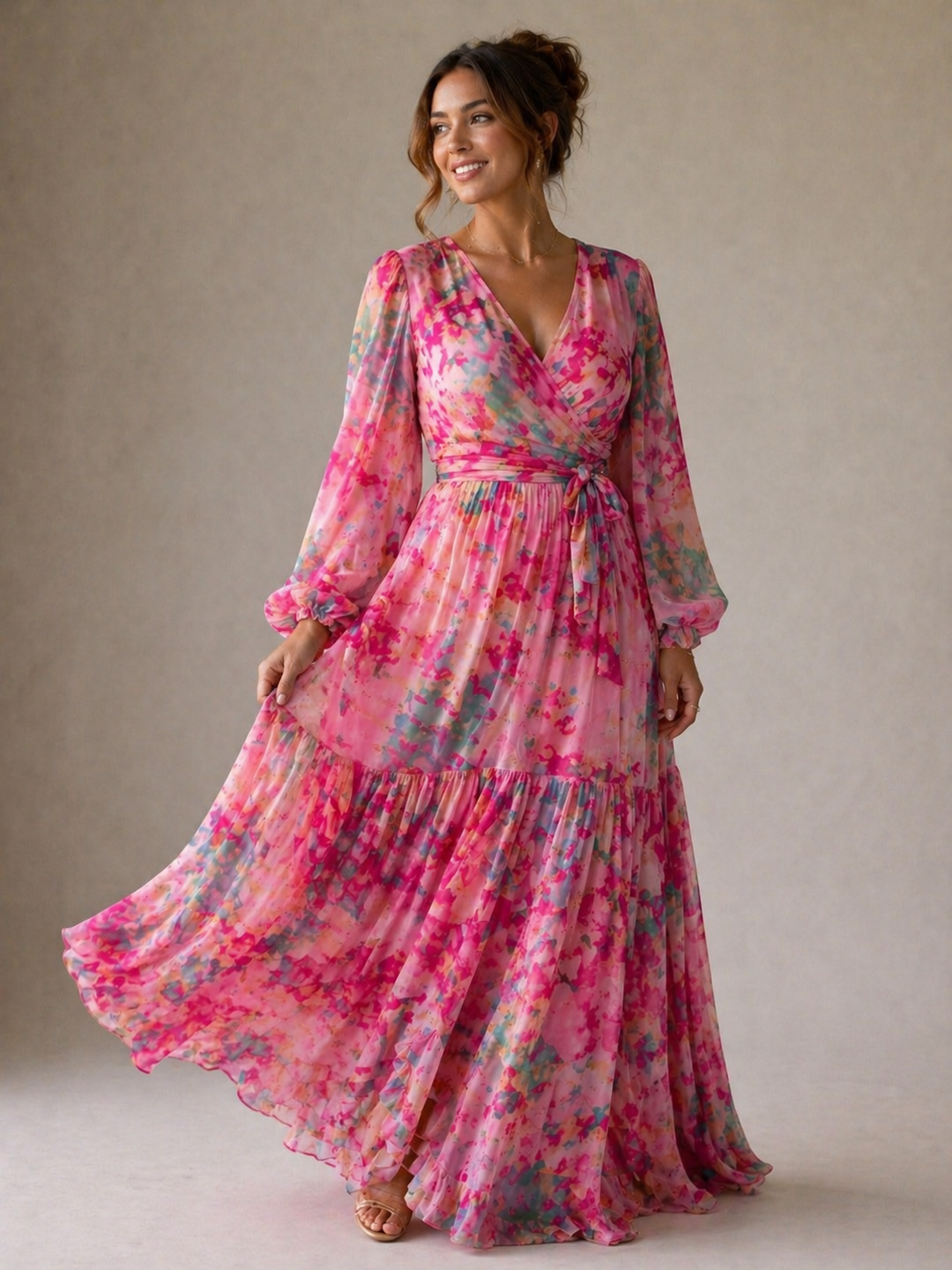 Ivy™  | Wrap Dress with Floral Print