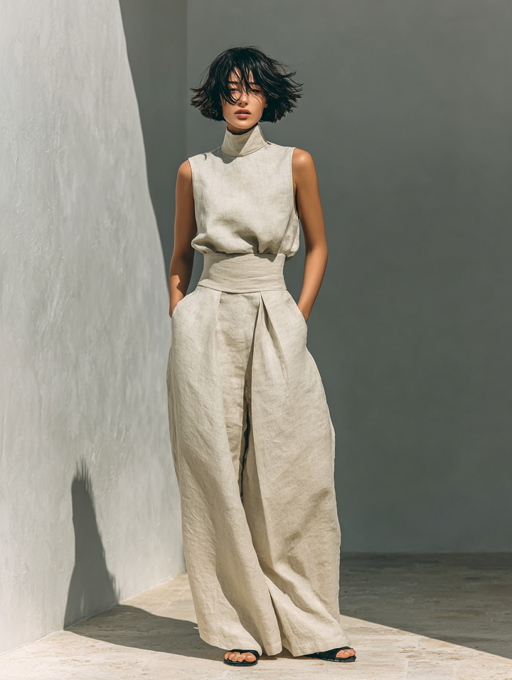 ZIRELLA | Chic Minimalist Set with Flared Pants