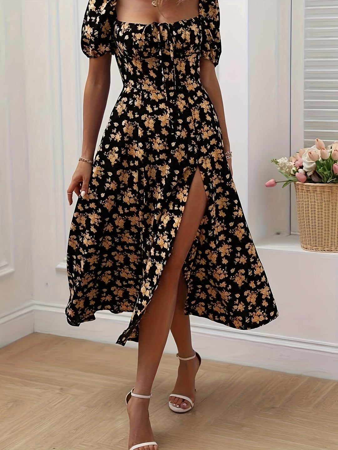 Erin™ | Elegant Floral Midi Dress