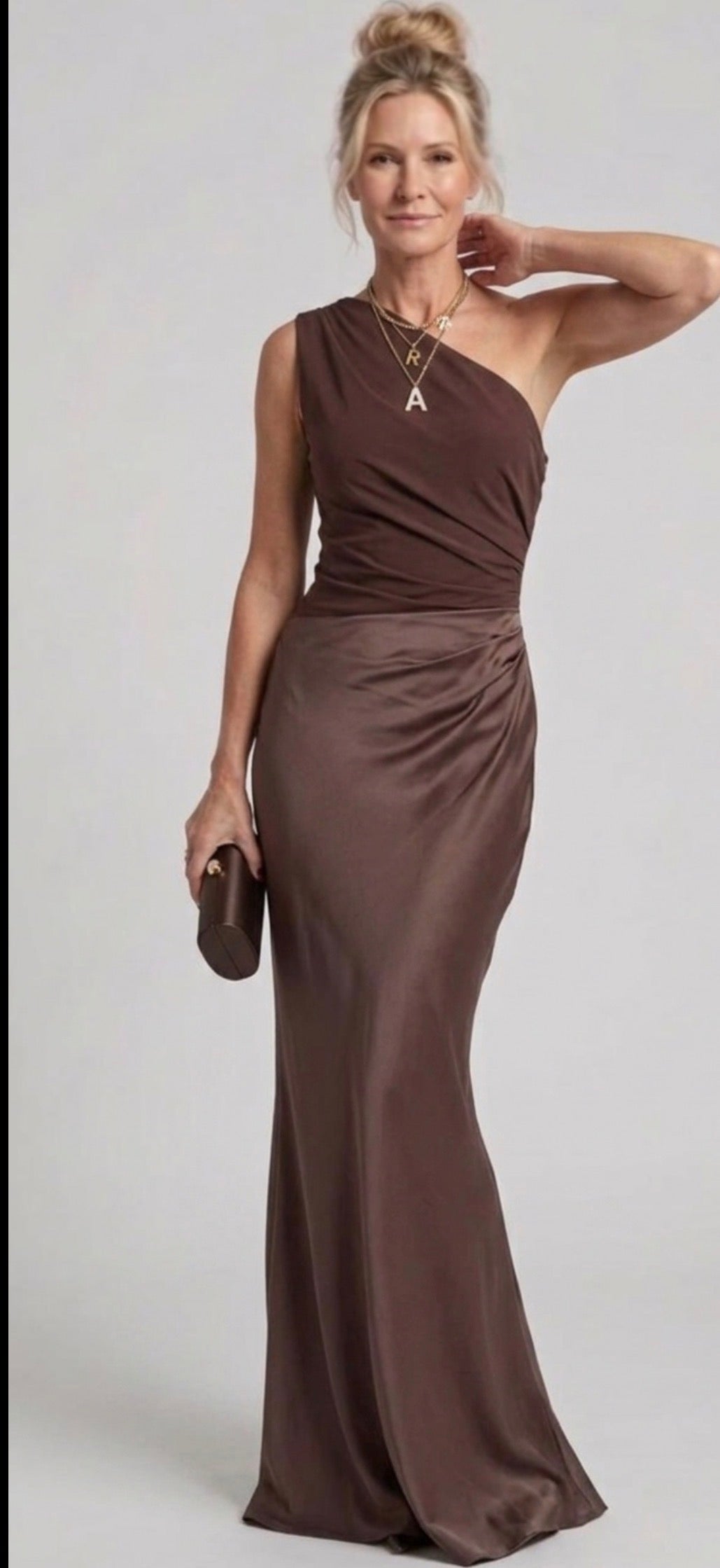 Ivy™ | Satin Maxi Dress with a Stylish Guilt