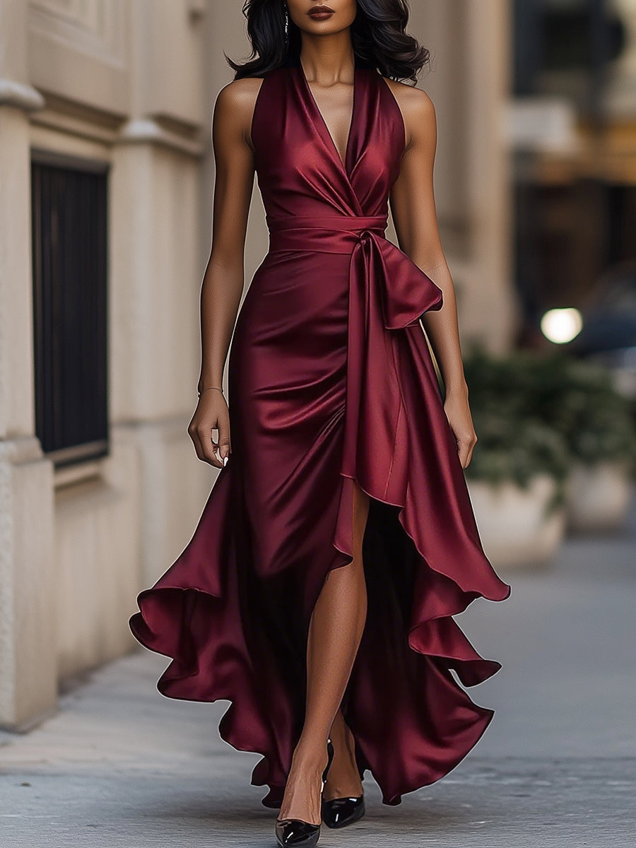Brittany™ | Draped Waist Maxi Dress
