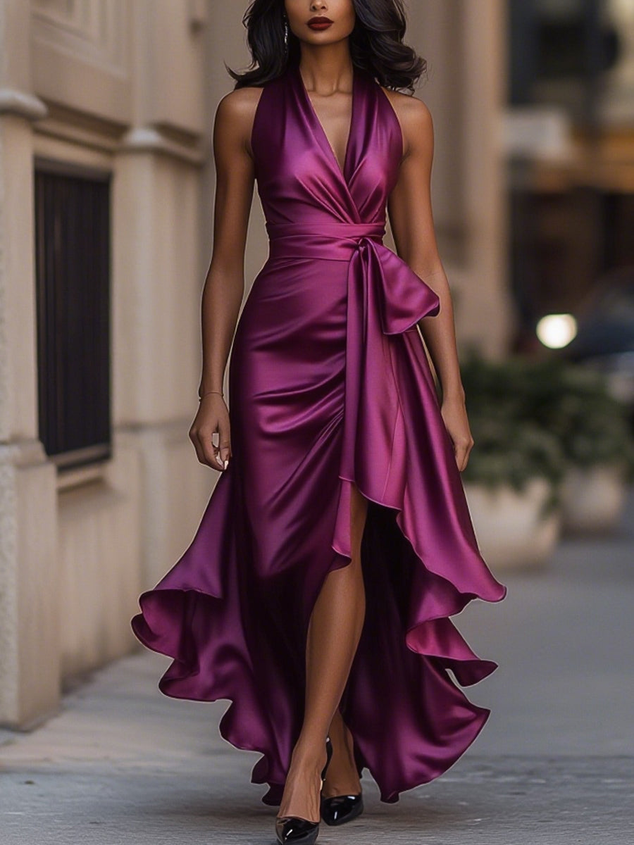 Brittany™ | Draped Waist Maxi Dress