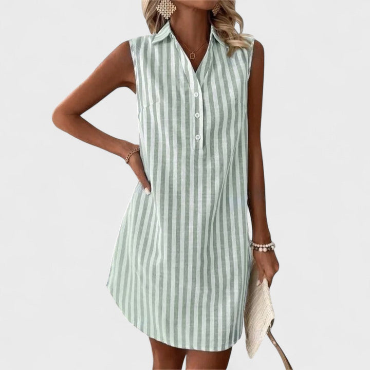 Lenka - Chic Striped Shirt Dress
