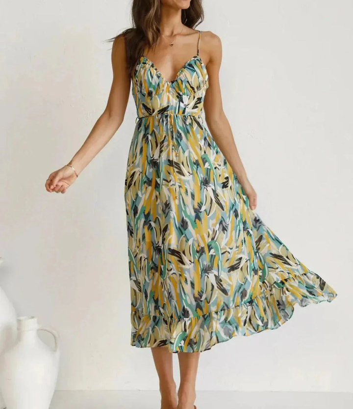 Destiny™ | Vibrant Color Midi Dress