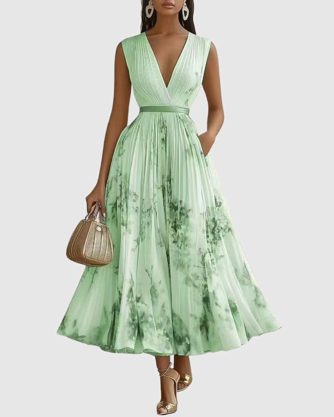 Kathleen™ | Pleated Maxi Dress