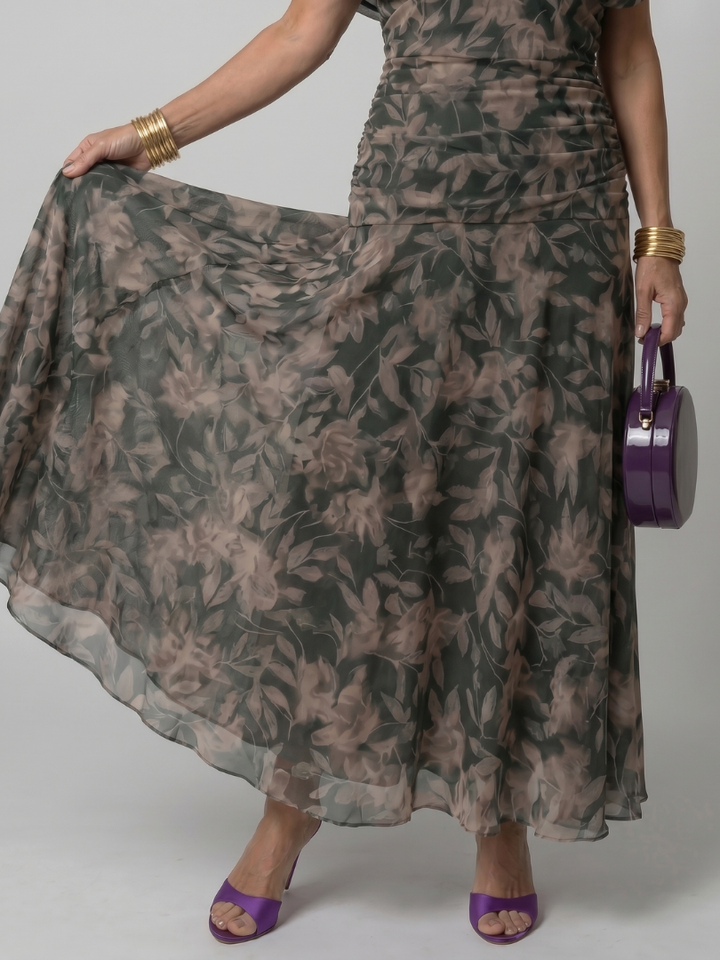 Ellis & Johnson™  | Off Shoulder Flow Midi Dress