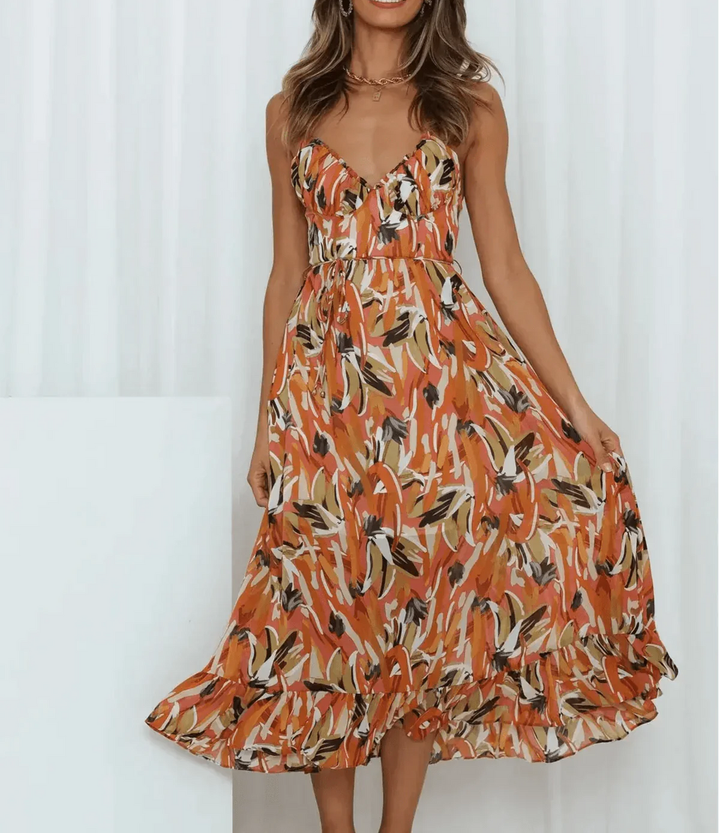 Destiny™ | Vibrant Color Midi Dress