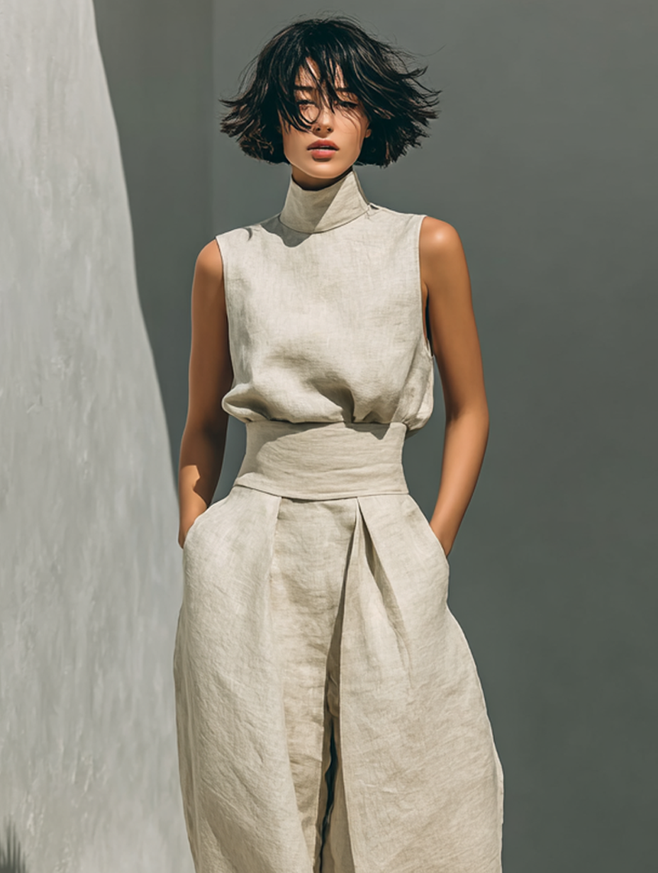 ZIRELLA | Chic Minimalist Set with Flared Pants