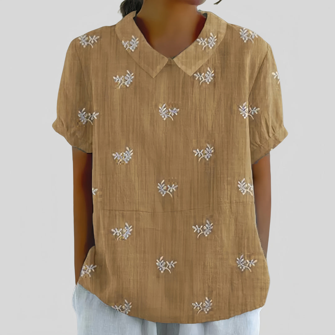 Chloe | Floral Polo Blouse
