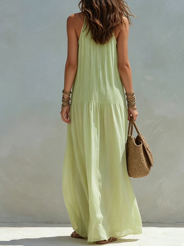 LIVIA | Pistachio Green Maxi Boho Dress