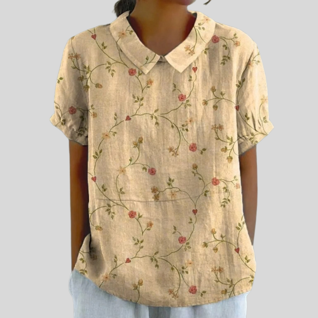 Zoe | Floral Polo Blouse