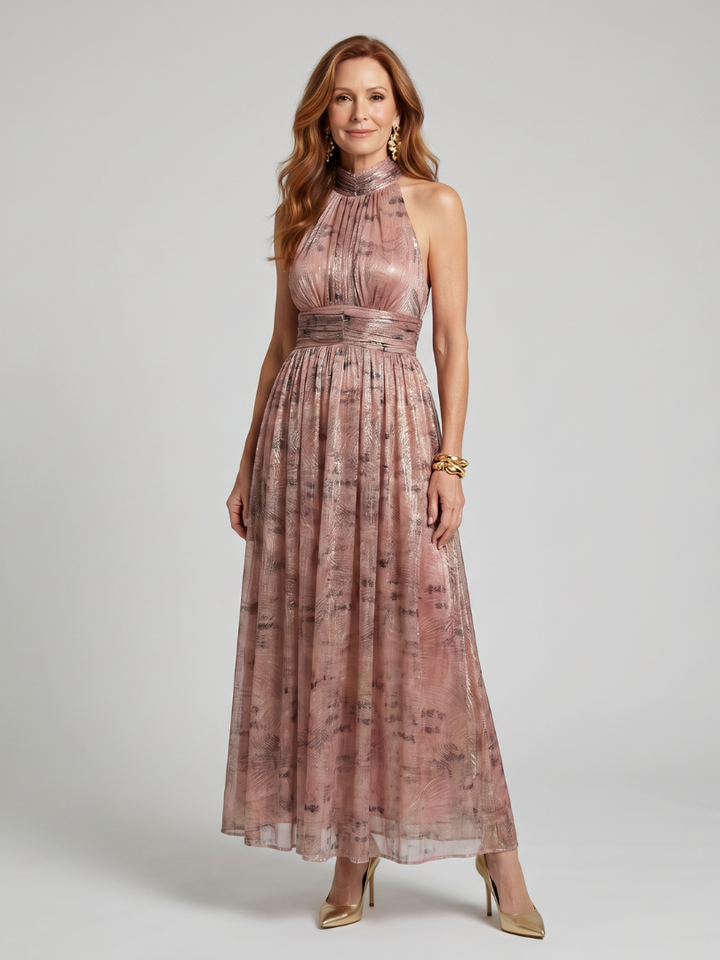 Ivy™  | Textured Finish Sleeveless Midi Dress
