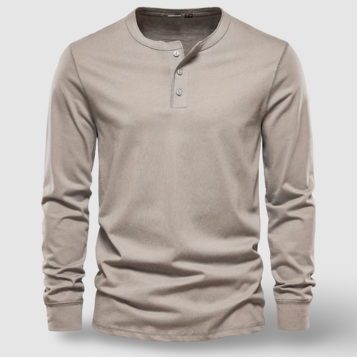 Elegant Cotton Long Sleeve Henley