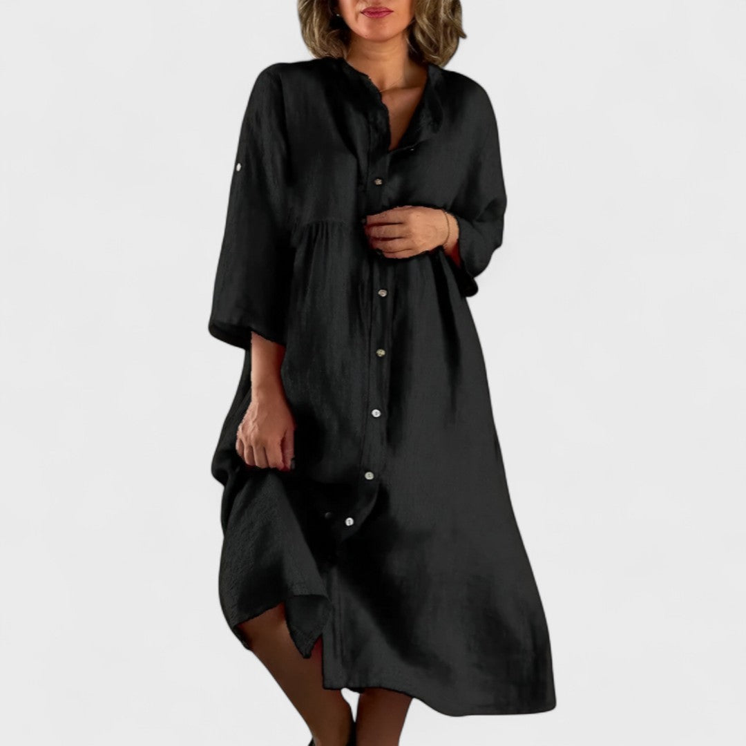 Isa - Cotton and Linen Blend Dress