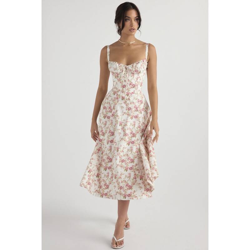 Avery™ | Corset Waist Midi Dress