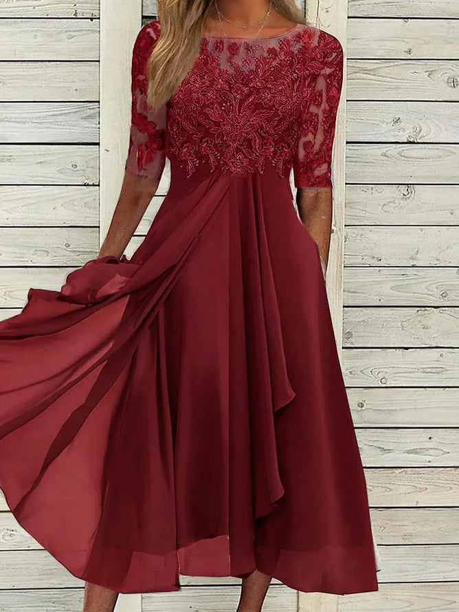 Pam™ | Elegant Lace Midi Dress