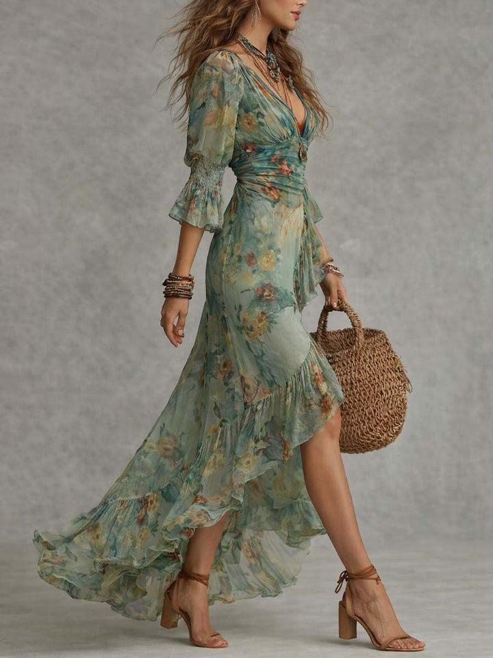 Cassandra | Boho Floral Maxi Dress
