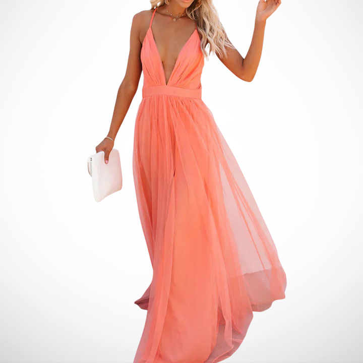 Bella™ | Coral Glow Maxi Dress