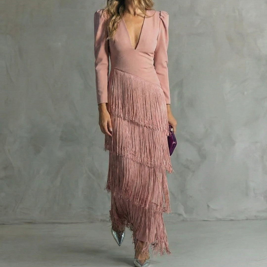 Gracie™ | Fringe-Detail Maxi Dress