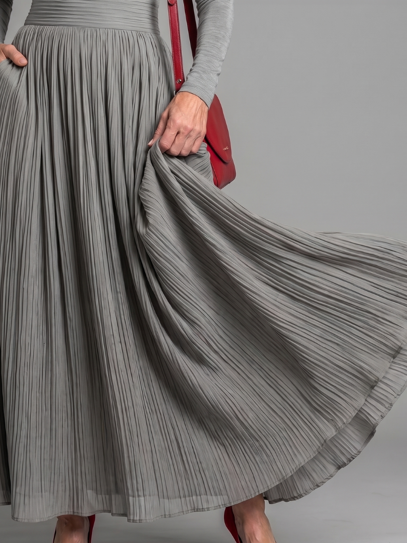 Lana | Midi Dress with Long Sleeve Turtleneck and Defined Waist