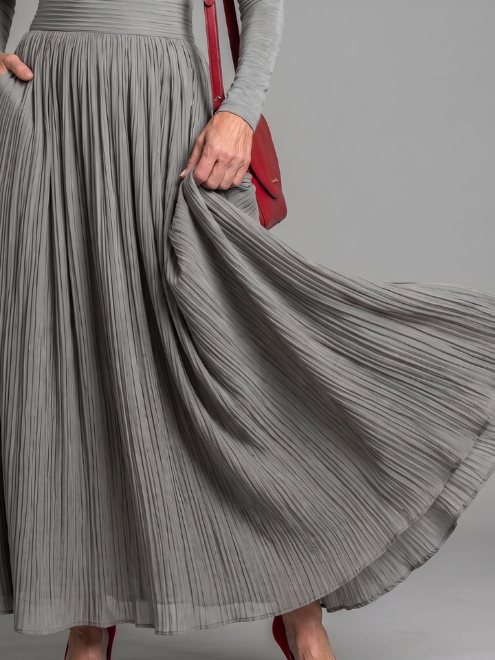 Lana | Midi Dress with Long Sleeve Turtleneck and Defined Waist