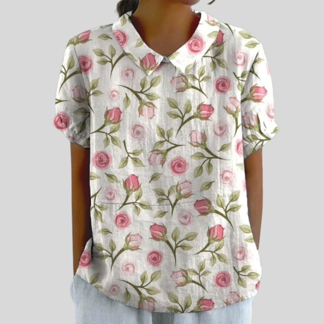 Luna | Floral Polo Blouse