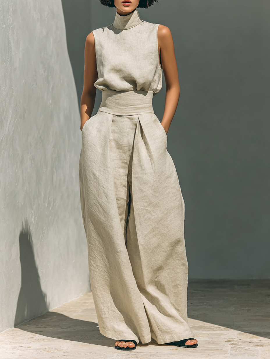 ZIRELLA | Chic Minimalist Set with Flared Pants