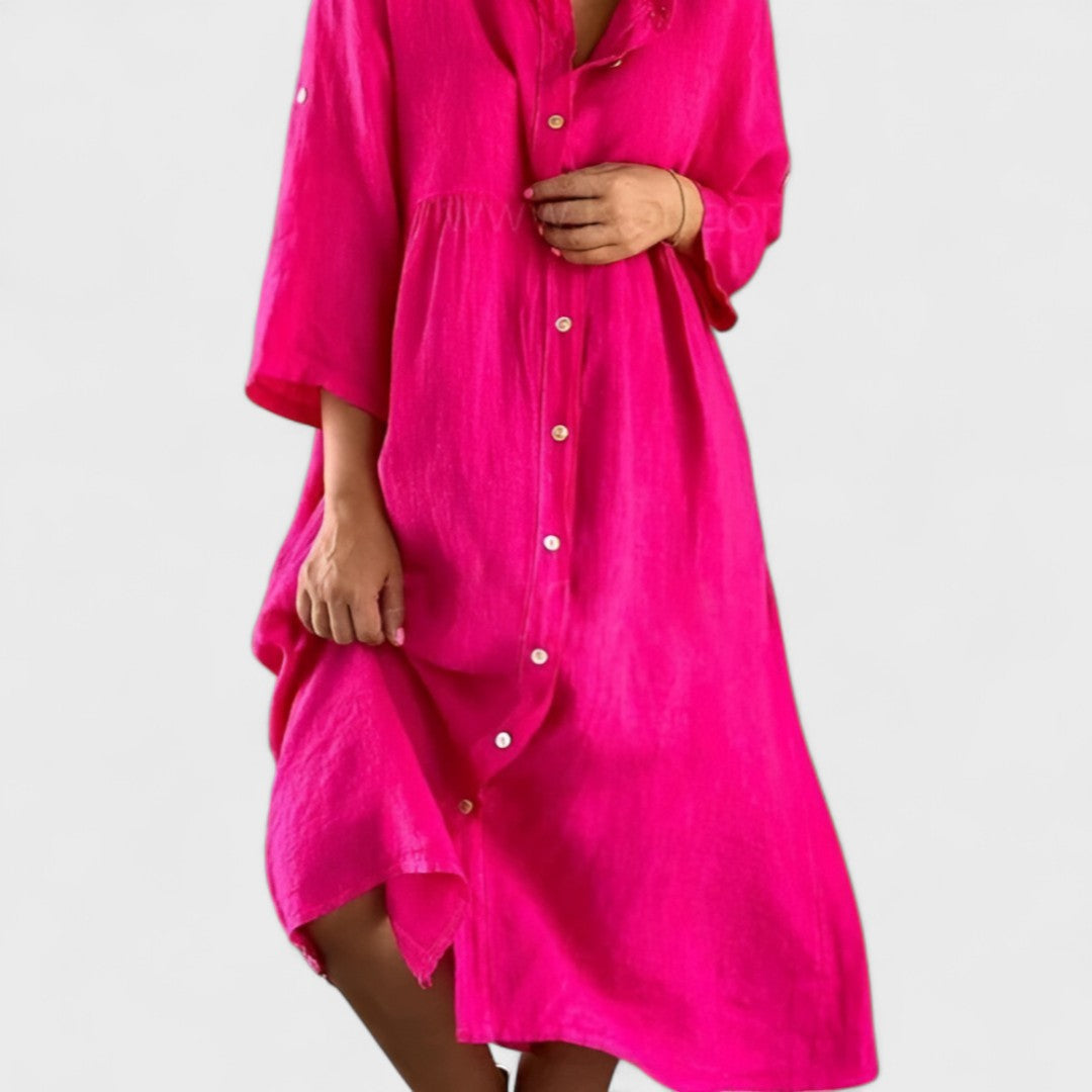 Isa - Cotton and Linen Blend Dress