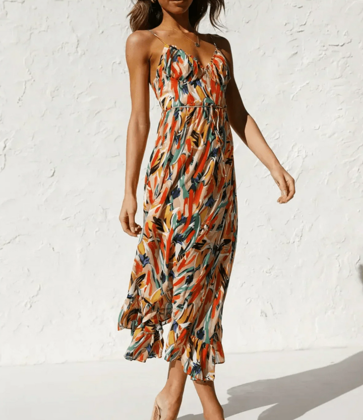 Destiny™ | Vibrant Color Midi Dress