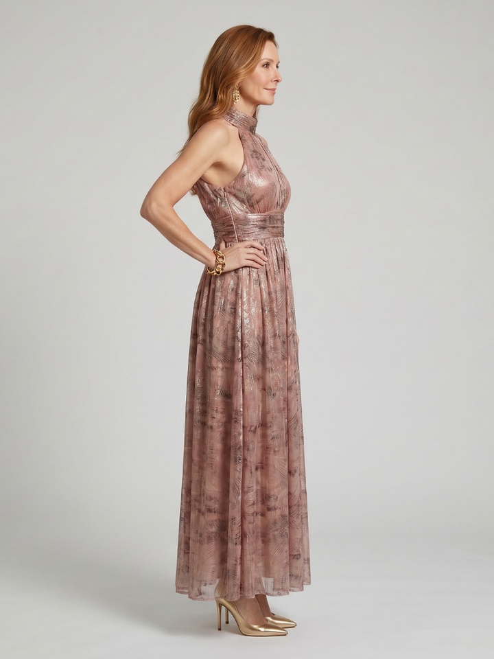 Ivy™  | Textured Finish Sleeveless Midi Dress