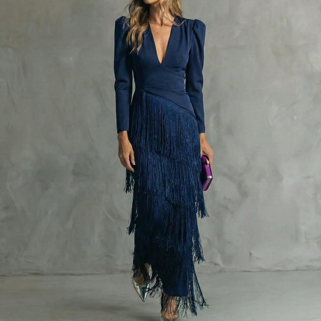 Gracie™ | Fringe-Detail Maxi Dress