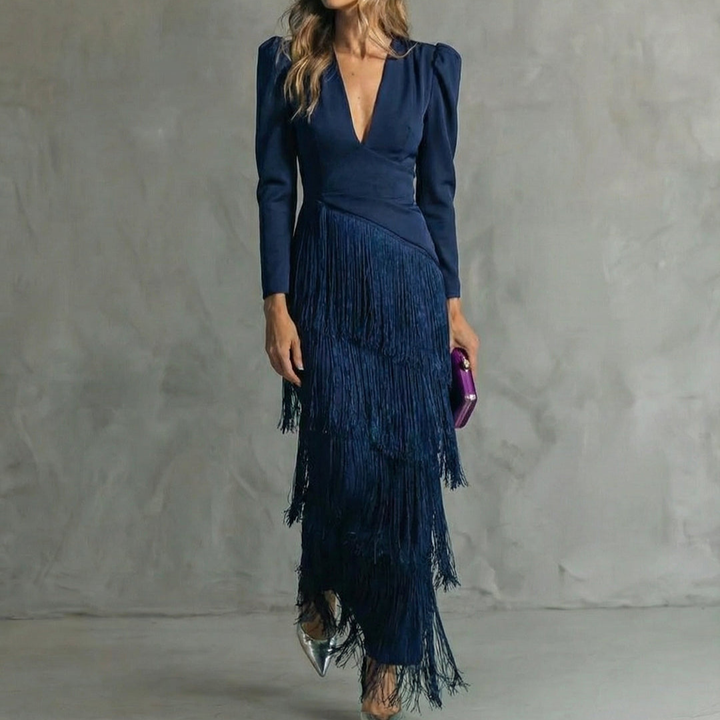 Gracie™ | Fringe-Detail Maxi Dress
