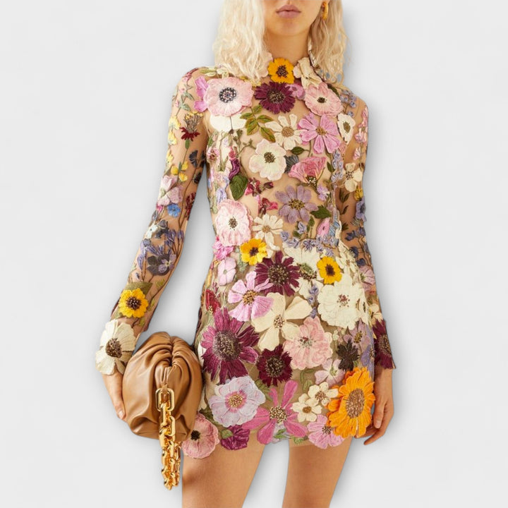 Dolores - Floral 3D Pattern Dress