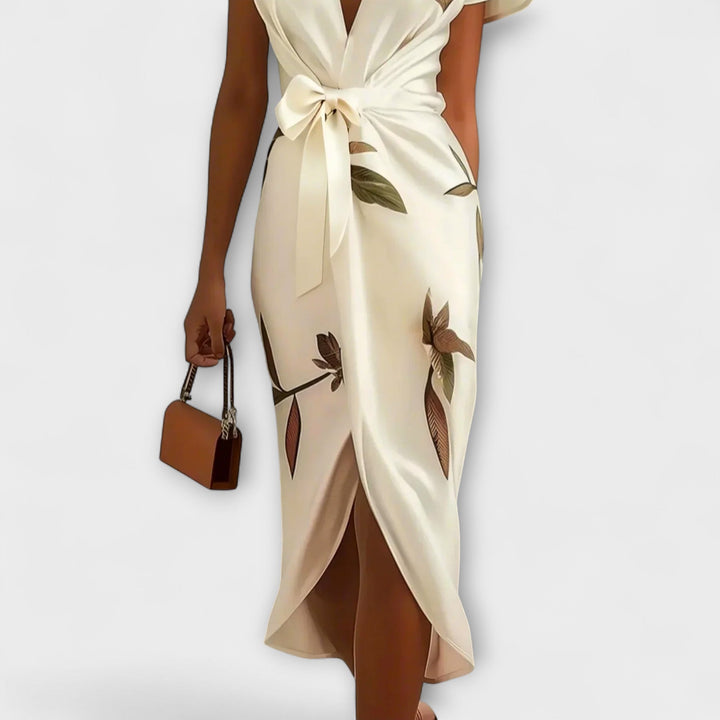 Elegant Satin Wrap Dress