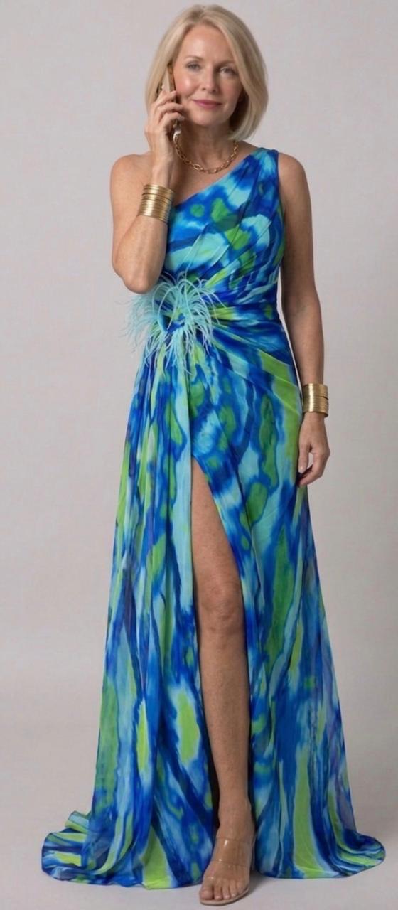 Ivy™ | Colorful Draped Dress