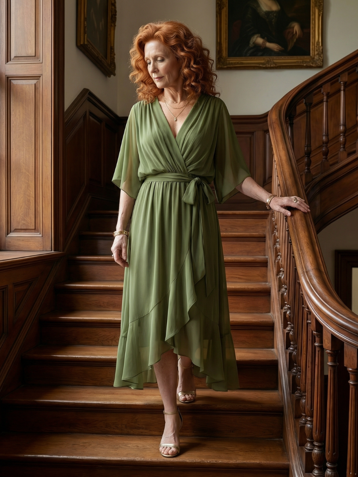 Elric | Midi Dress with Light Drape