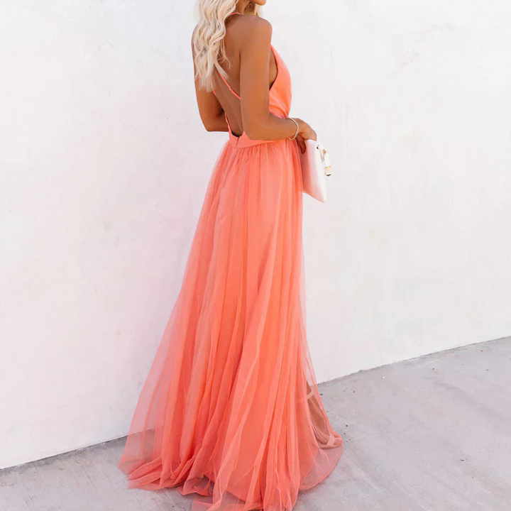 Bella™ | Coral Glow Maxi Dress