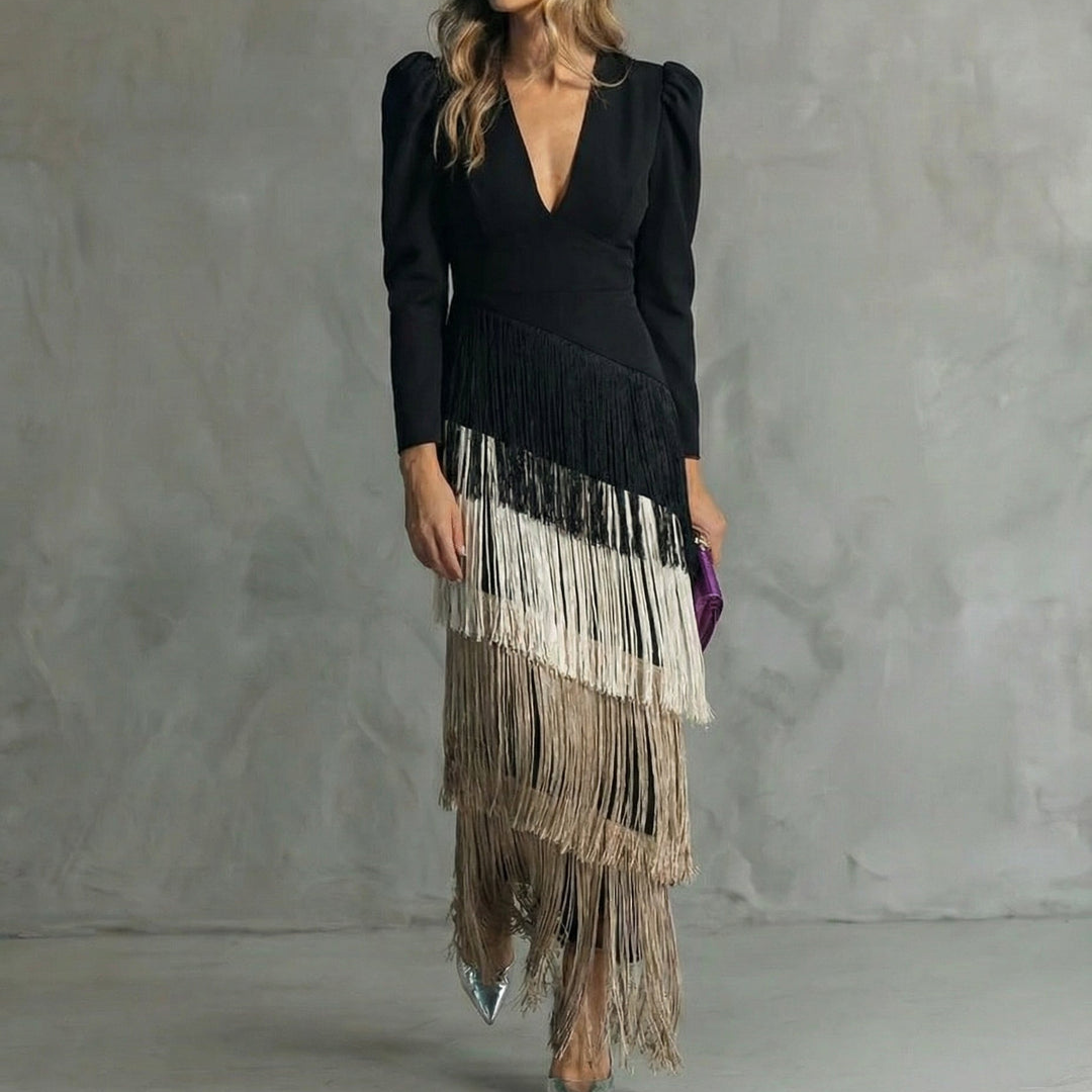 Gracie™ | Fringe-Detail Maxi Dress