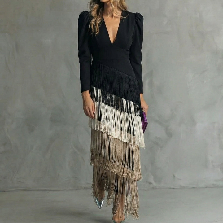 Gracie™ | Fringe-Detail Maxi Dress
