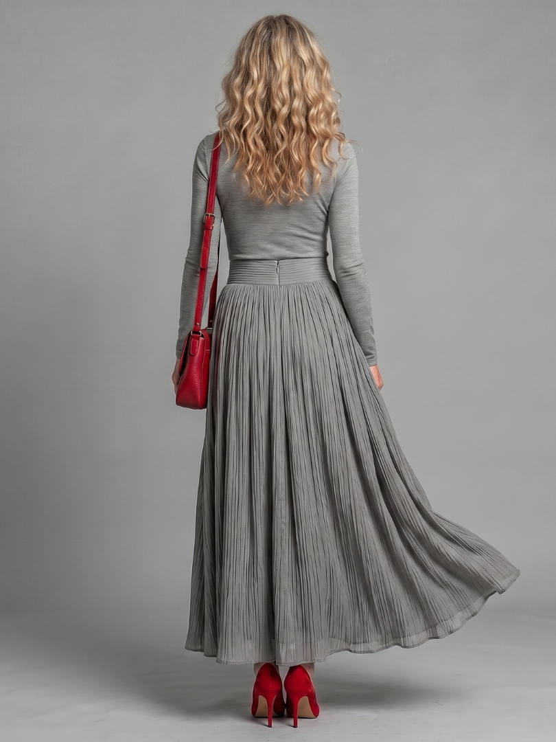 Lana | Midi Dress with Long Sleeve Turtleneck and Defined Waist