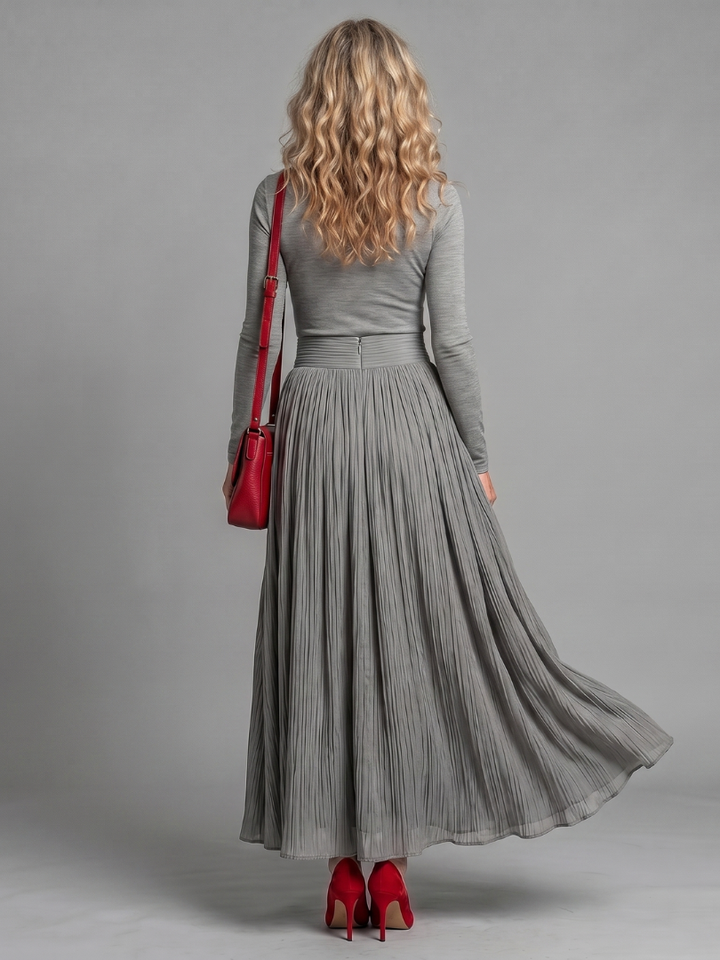 Lana | Midi Dress with Long Sleeve Turtleneck and Defined Waist