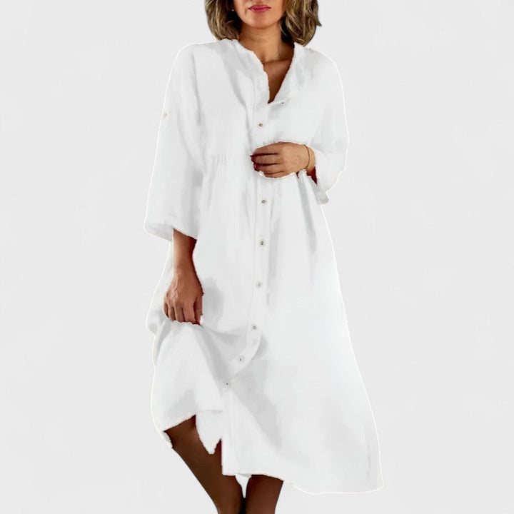 Isa - Cotton and Linen Blend Dress