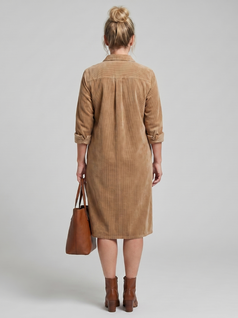 Pema | Midi Dress with Long Sleeves and Patch Pockets