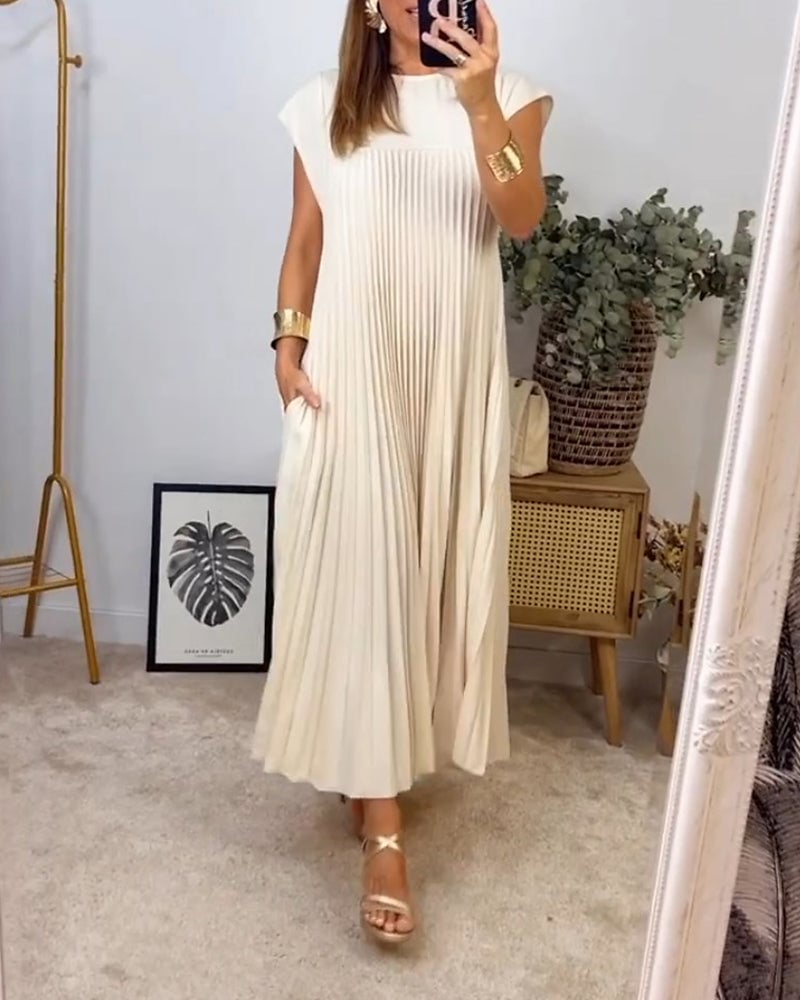 Hallie™ | Sleeveless Pleated Maxi