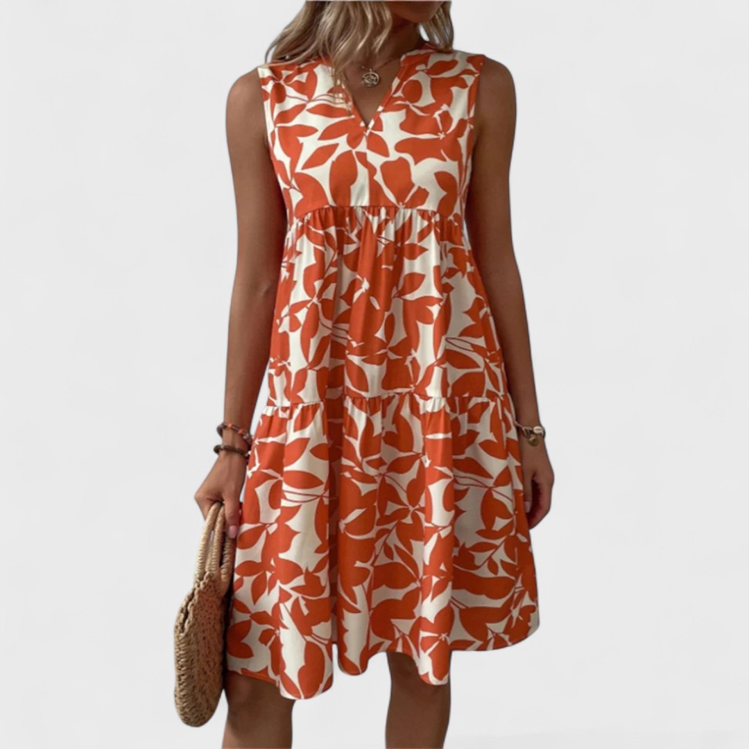 Eszter - Floral Print Flowy Dress