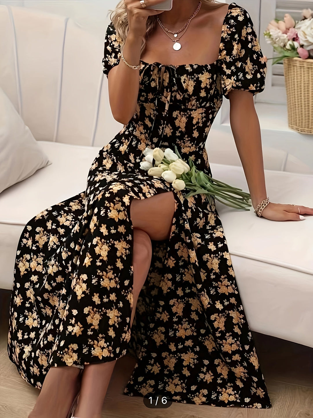 Erin™ | Elegant Floral Midi Dress