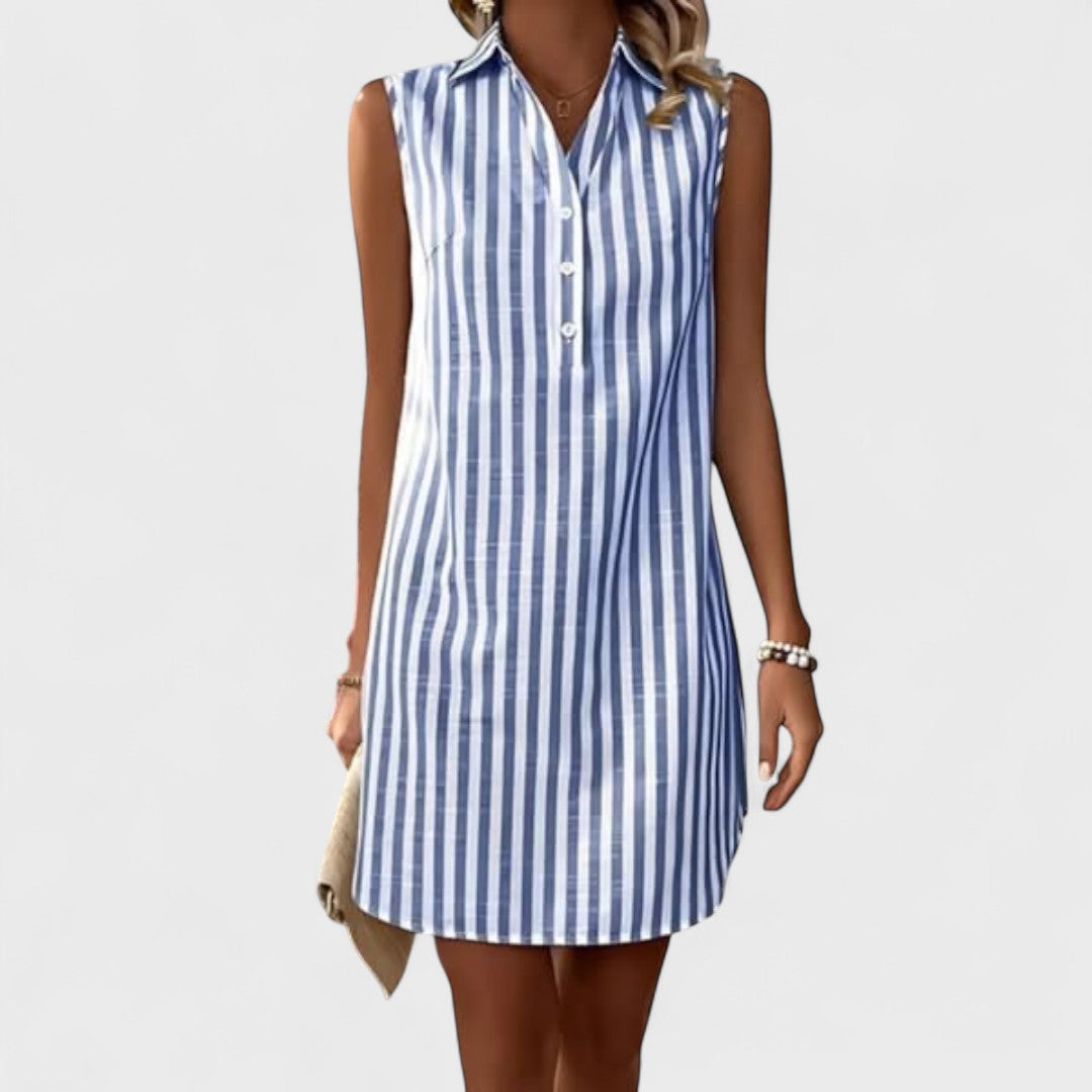 Lenka - Chic Striped Shirt Dress