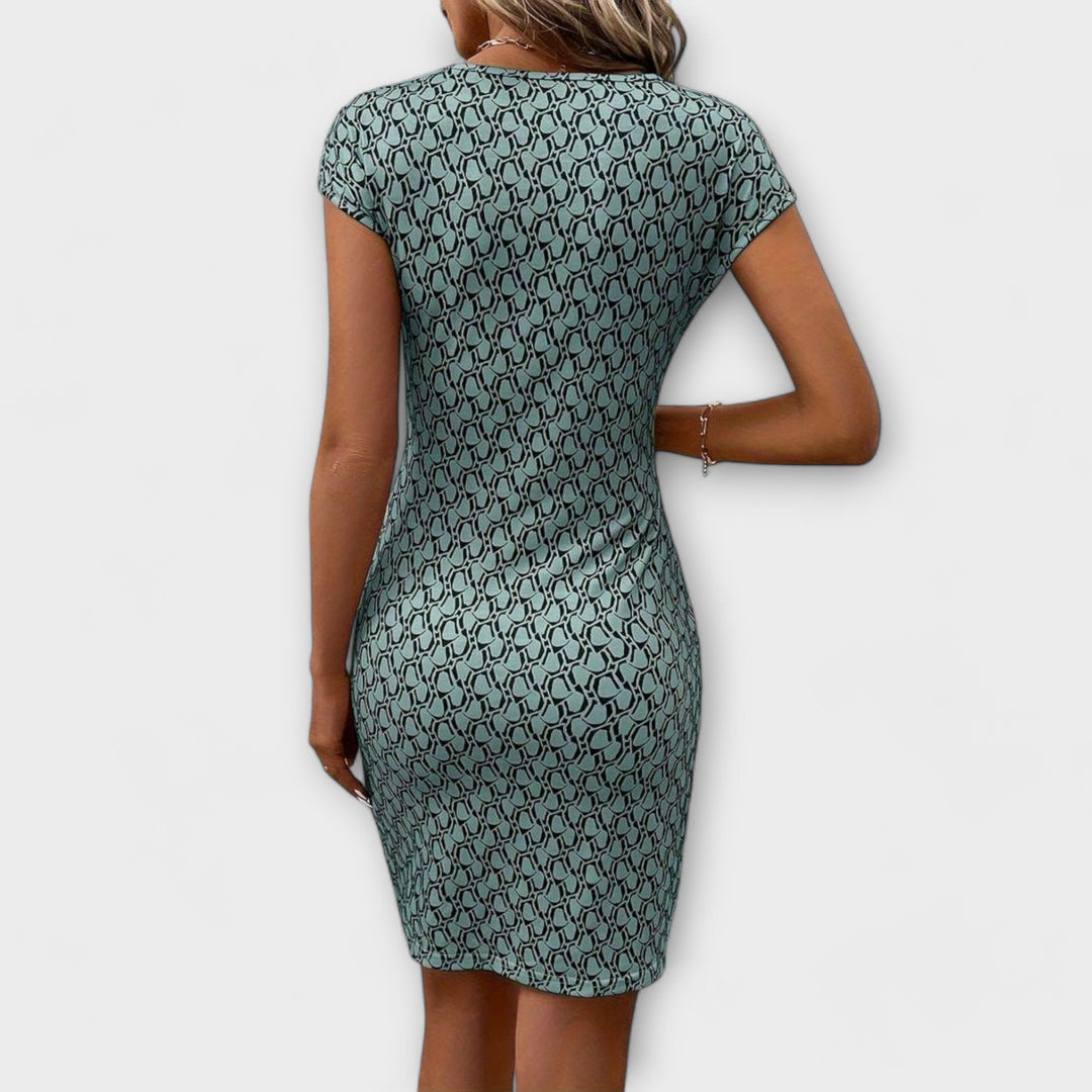 Emma - Short Tulip Dress Featuring a Stylish Pattern
