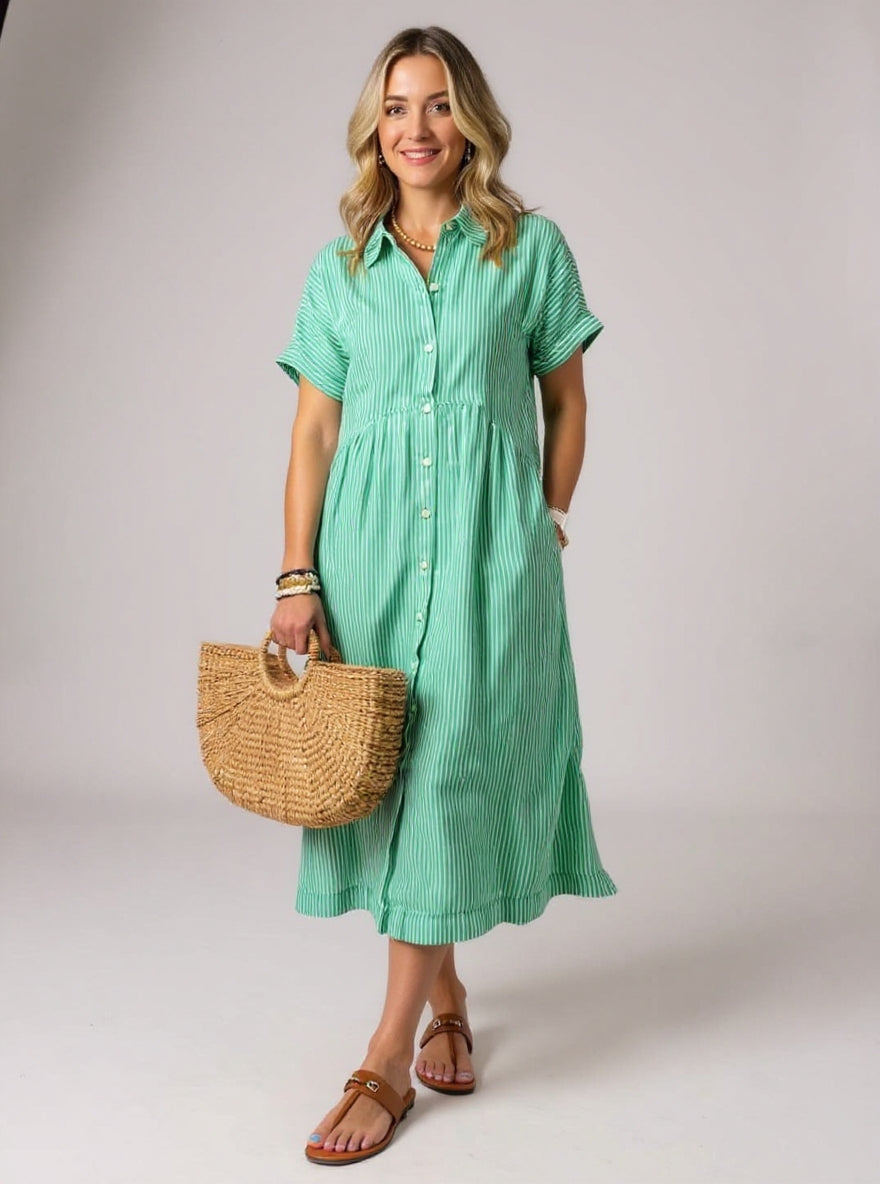 Ellen™ | Crisp Stripe Maxi Dress